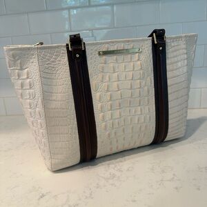Brahmin Pearl Croc Embossed Leather  Tote Bag